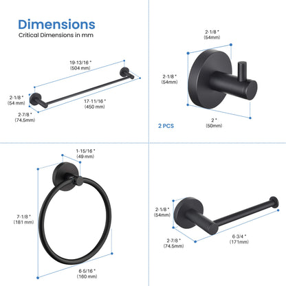Halo 5 Piece Bathroom Hardware Set 4