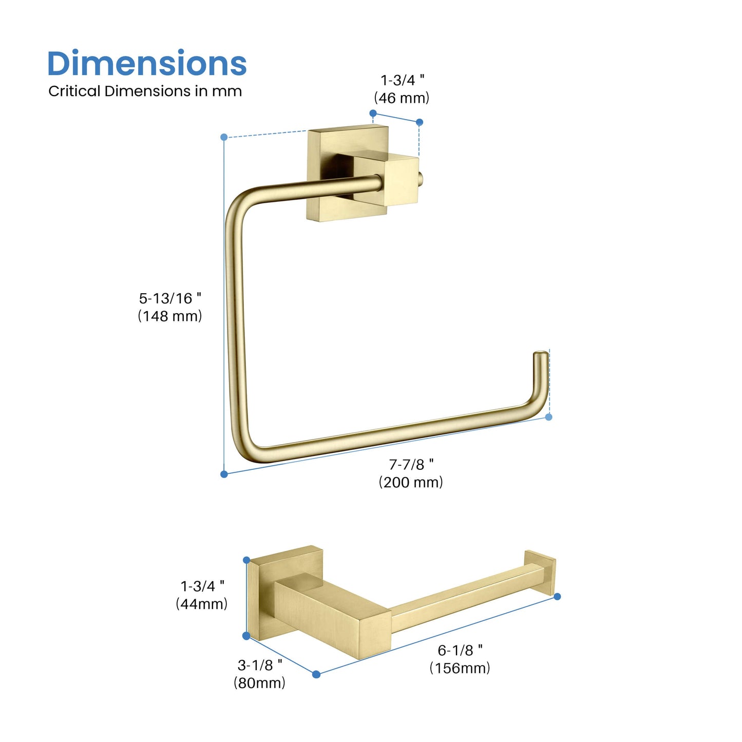 Quadra 2-Piece Bathroom Hardware Set 2