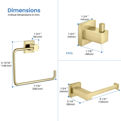 Quadra 4-Piece Bathroom Hardware Set 1