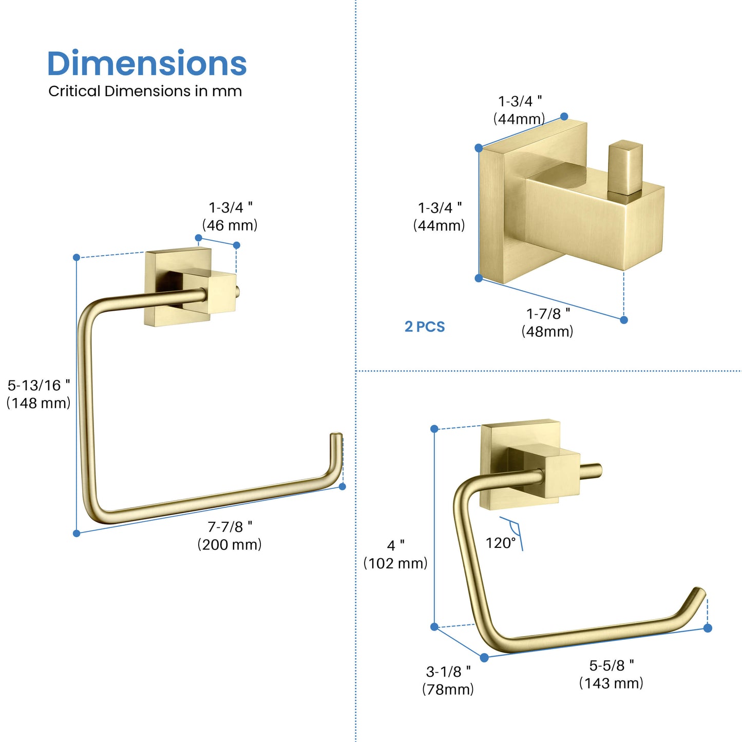 Quadra 4-Piece Bathroom Hardware Set 2