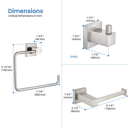 Quadra 4-Piece Bathroom Hardware Set 1