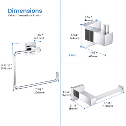 Quadra 4-Piece Bathroom Hardware Set 1