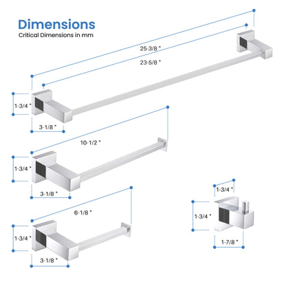 Quadra 5-Piece Bathroom Hardware Set 1
