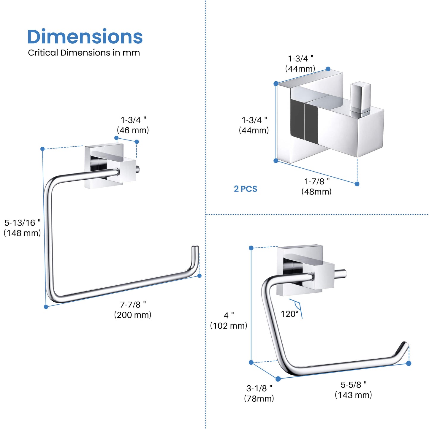Quadra 4-Piece Bathroom Hardware Set 2