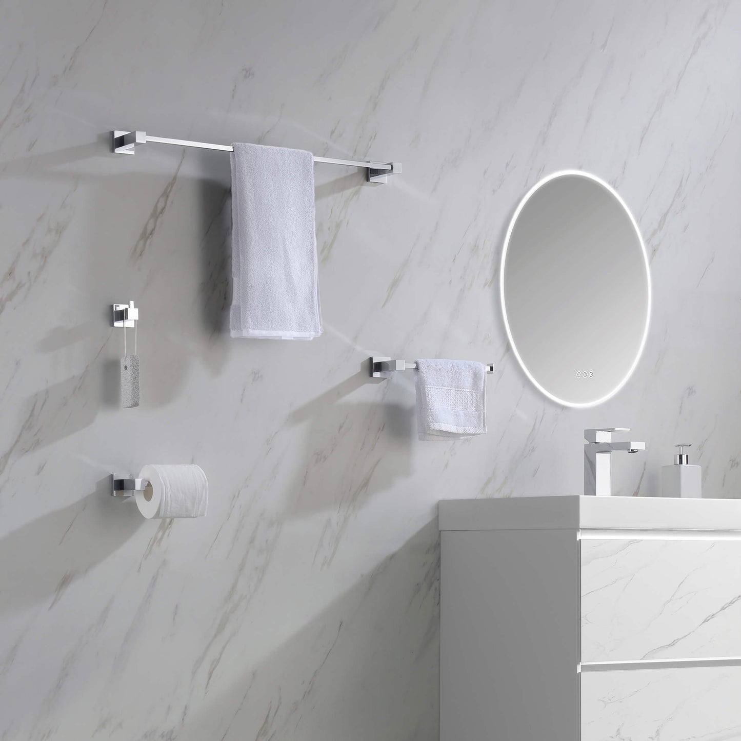 Quadra 4 Piece Bathroom Hardware Set