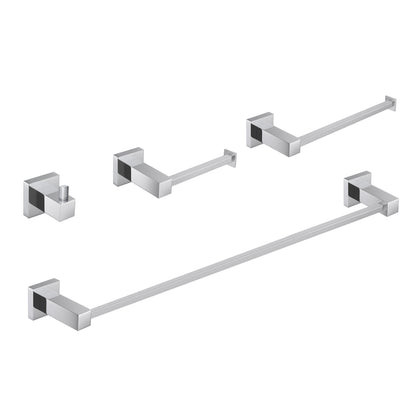 Quadra 4 Piece Bathroom Hardware Set