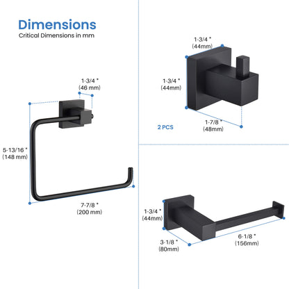 Quadra 4-Piece Bathroom Hardware Set 1