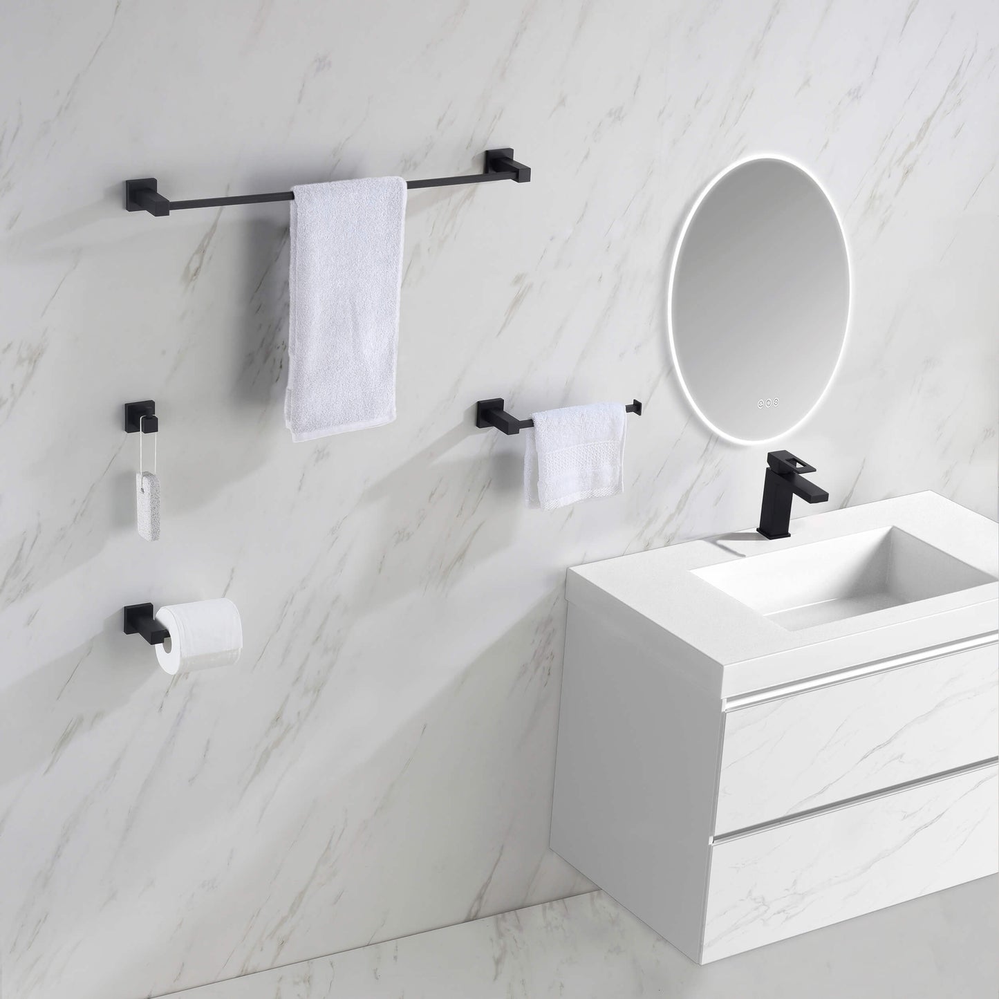Quadra 4 Piece Bathroom Hardware Set