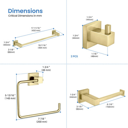 Quadra 5-Piece Bathroom Hardware Set 4