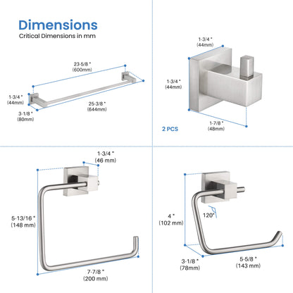 Quadra 5-Piece Bathroom Hardware Set 3