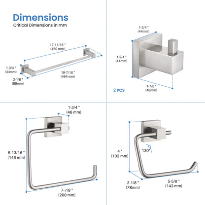 Quadra 5-Piece Bathroom Hardware Set 5