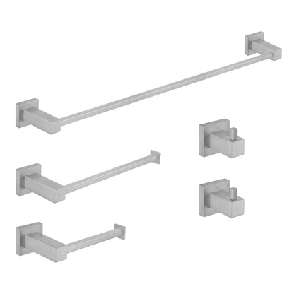 Quadra 5-Piece Bathroom Hardware Set 1