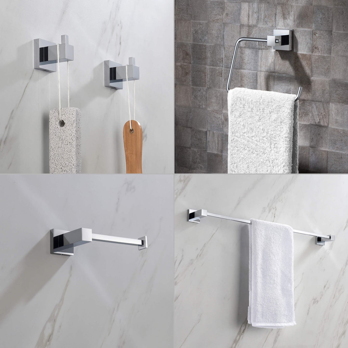Quadra 5-Piece Bathroom Hardware Set 2