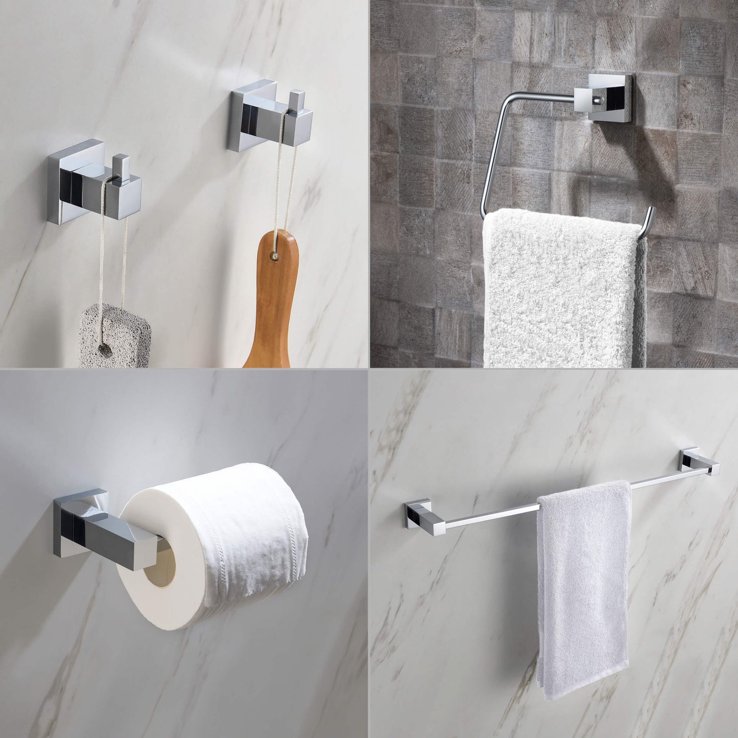 Quadra 5-Piece Bathroom Hardware Set 2