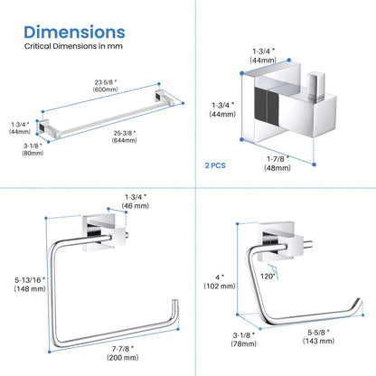 Quadra 5-Piece Bathroom Hardware Set 3