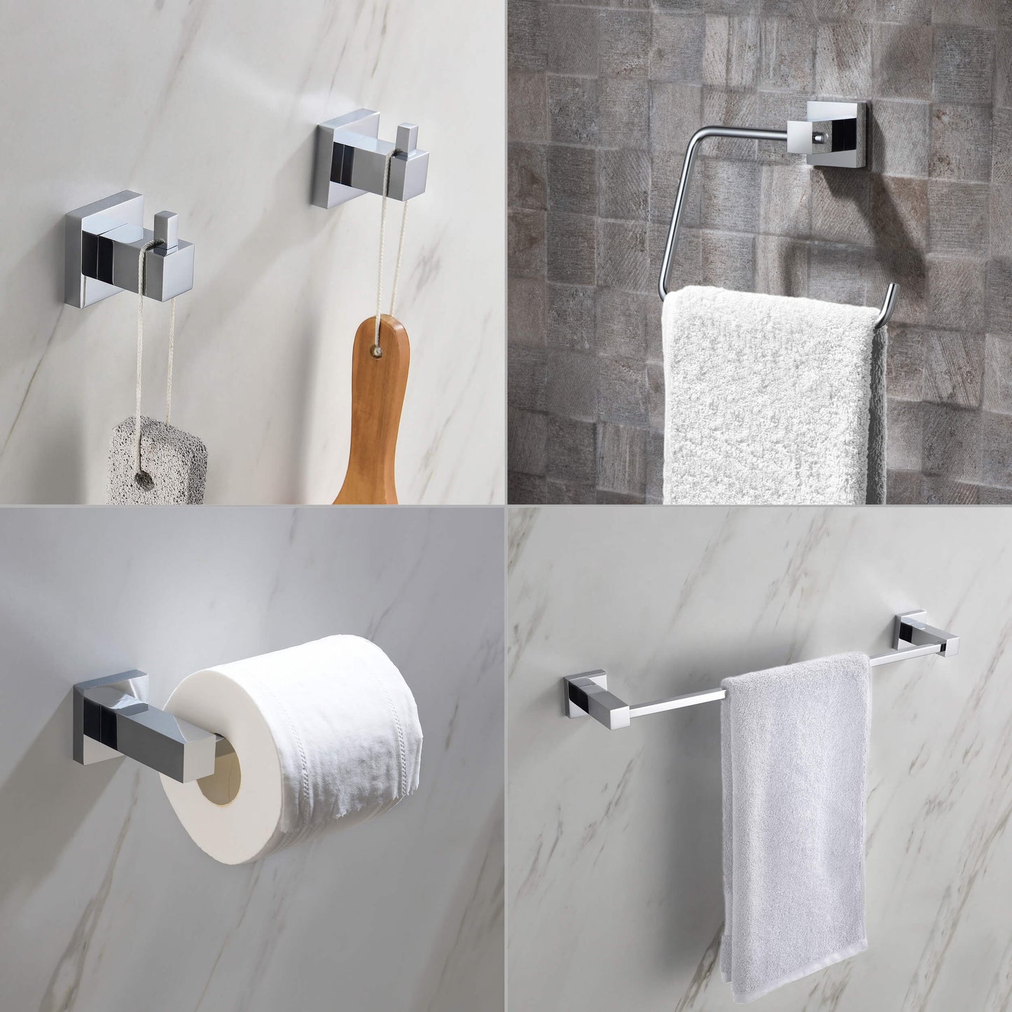 Quadra 5-Piece Bathroom Hardware Set 4