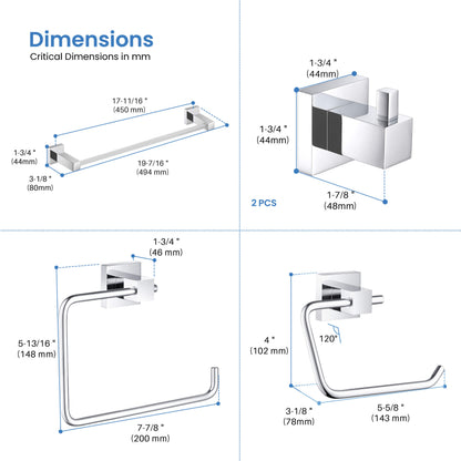 Quadra 5-Piece Bathroom Hardware Set 5