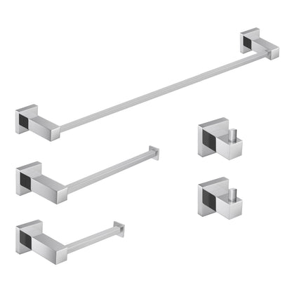 Quadra 5-Piece Bathroom Hardware Set 1