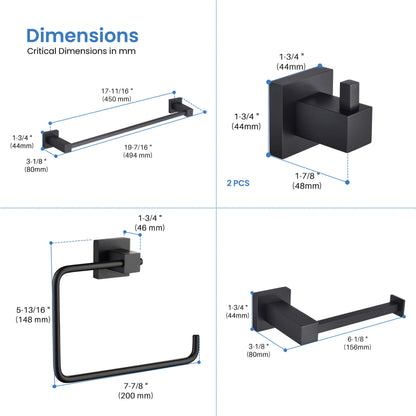 Quadra 5-Piece Bathroom Hardware Set 4