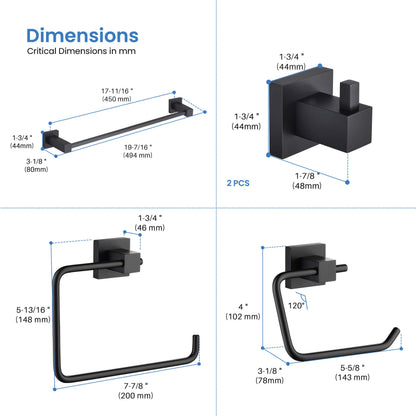 Quadra 5-Piece Bathroom Hardware Set 5