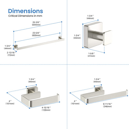 Fusion 4 Piece Bathroom Hardware Set 1