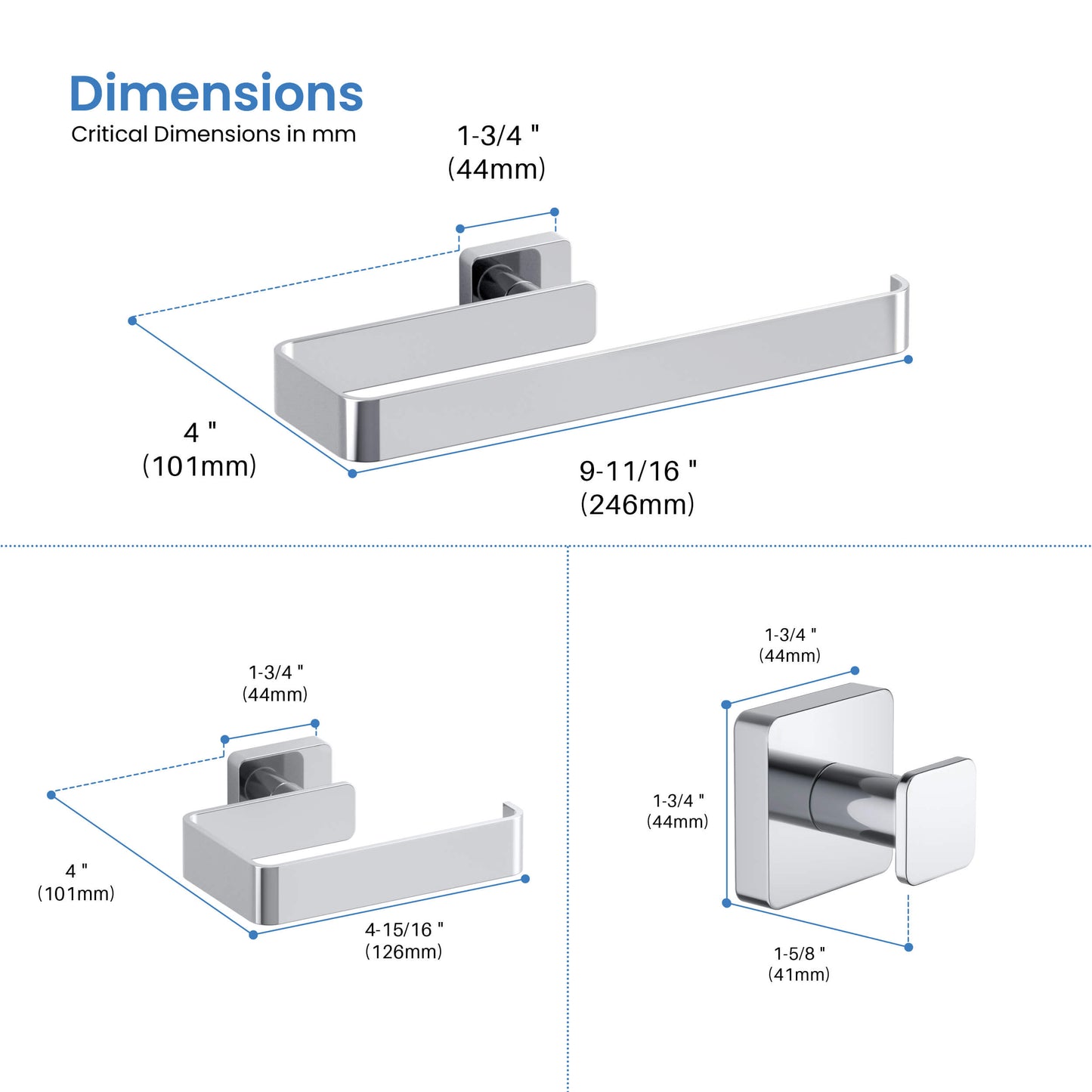 Fusion 4 Piece Bathroom Hardware Set 2