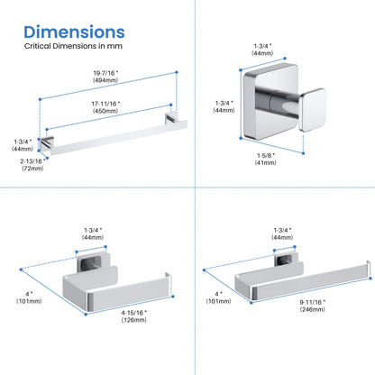 Fusion 4 Piece Bathroom Hardware Set 3