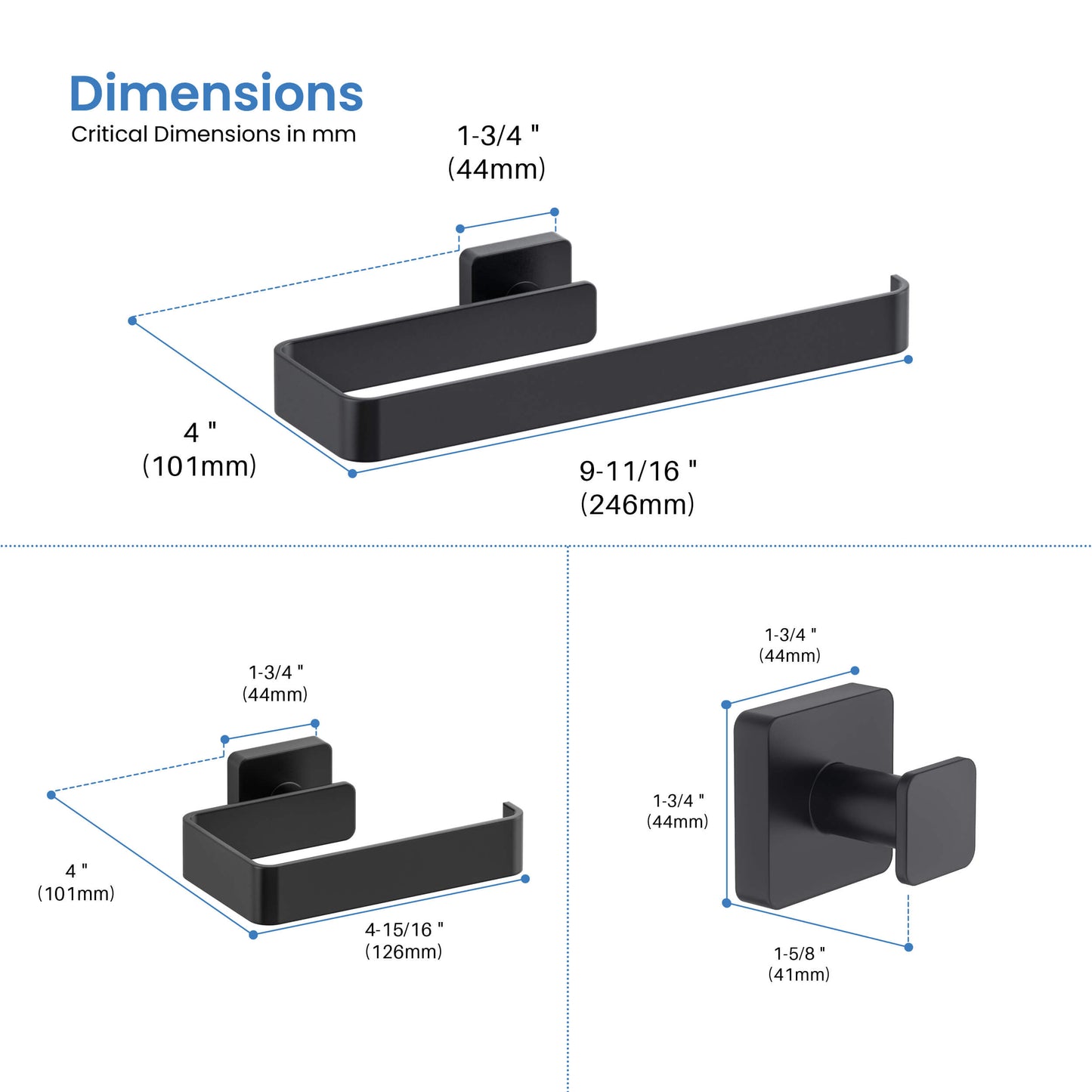 Fusion 4 Piece Bathroom Hardware Set 2