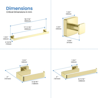 Fusion 5 Piece Bathroom Hardware Set 2