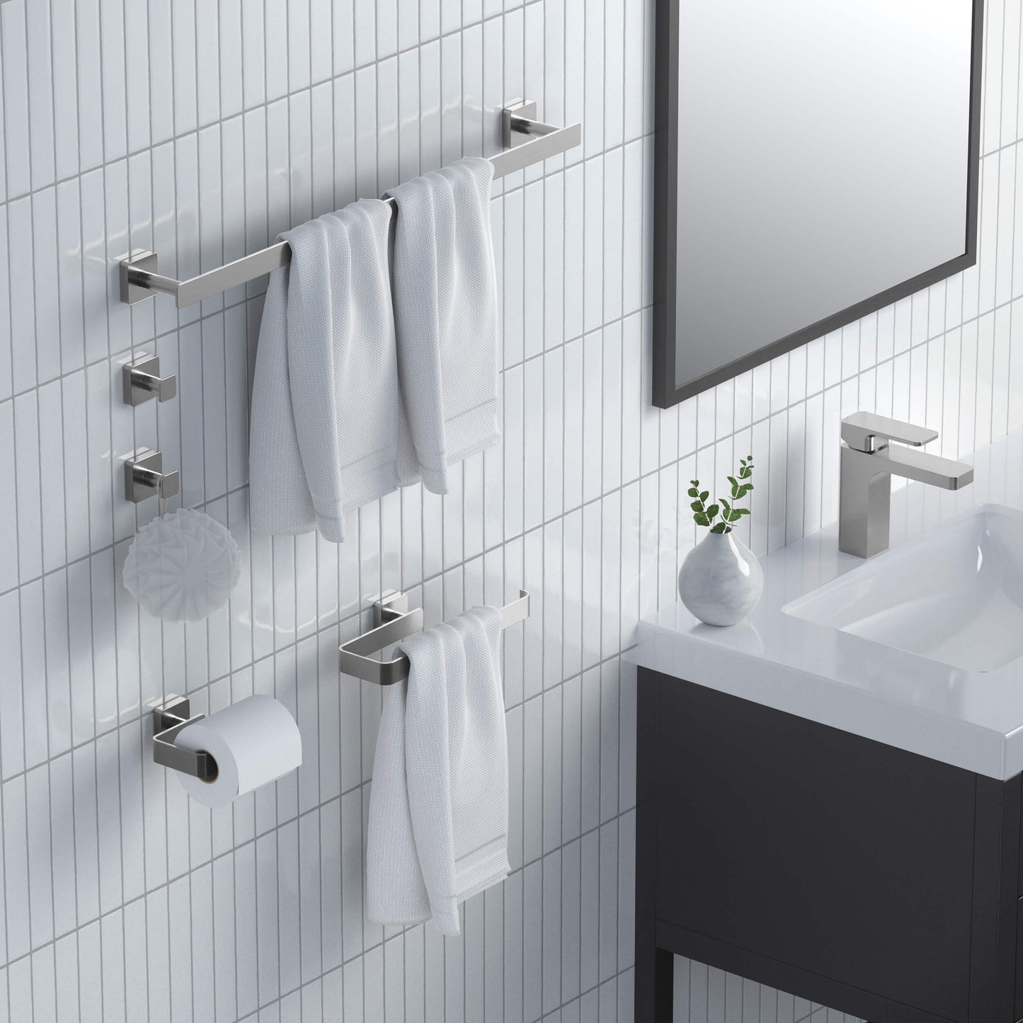 Fusion 5 Piece Bathroom Hardware Set 1