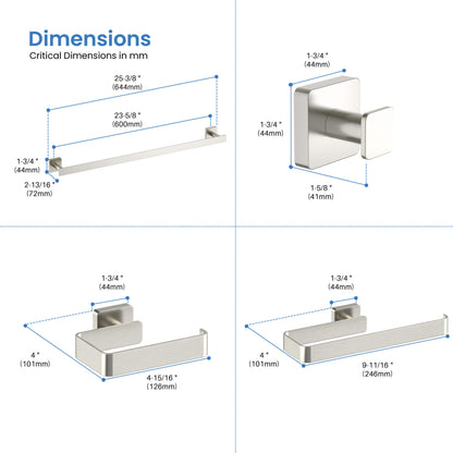 Fusion 5 Piece Bathroom Hardware Set 1
