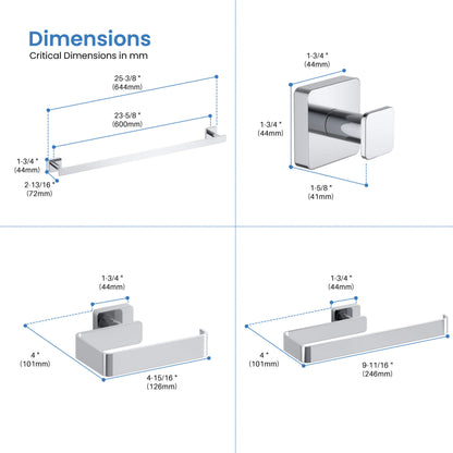 Fusion 5 Piece Bathroom Hardware Set 1