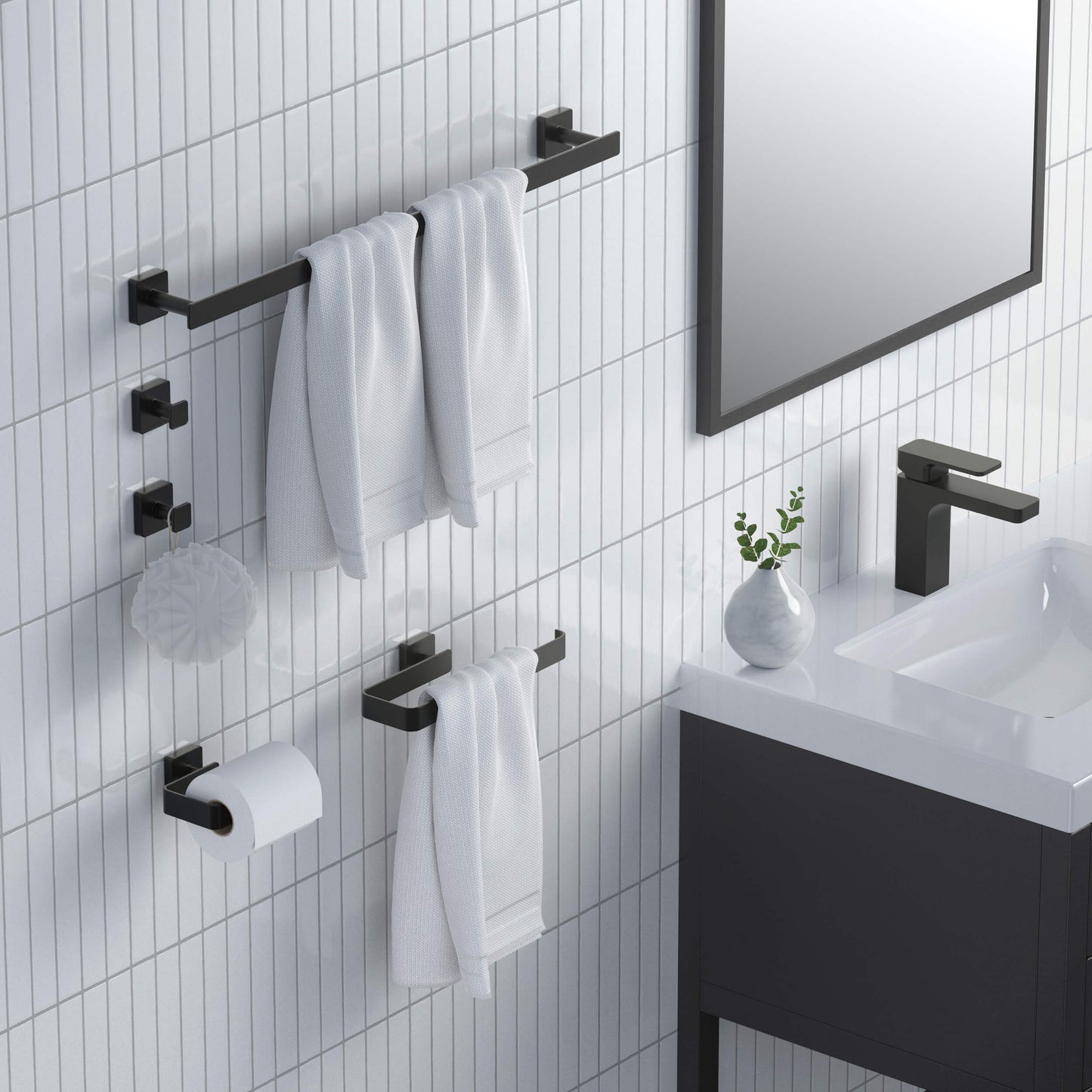 Fusion 5 Piece Bathroom Hardware Set 1