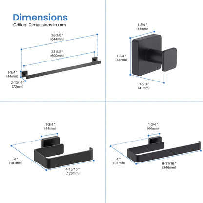 Fusion 5 Piece Bathroom Hardware Set 1