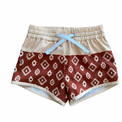 color block- hybrid shorts