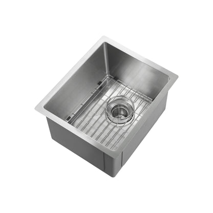 14" Handcrafted Undermount Single Bowl 16 gauge Stainless Steel Kitchen Sink