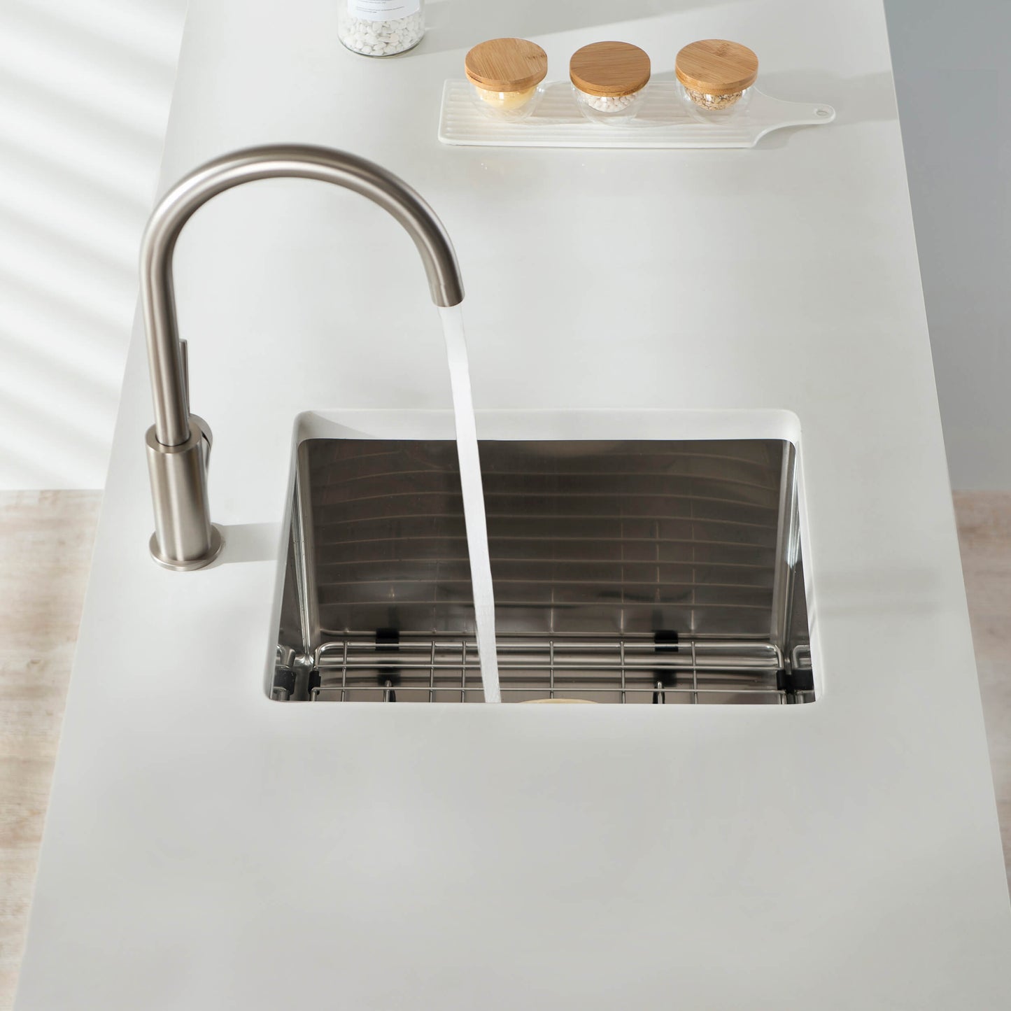 14" Handcrafted Undermount Single Bowl 16 gauge Stainless Steel Kitchen Sink