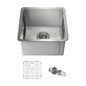 16" Handcrafted Undermount Single Bowl 16 gauge Stainless Steel Kitchen Sink