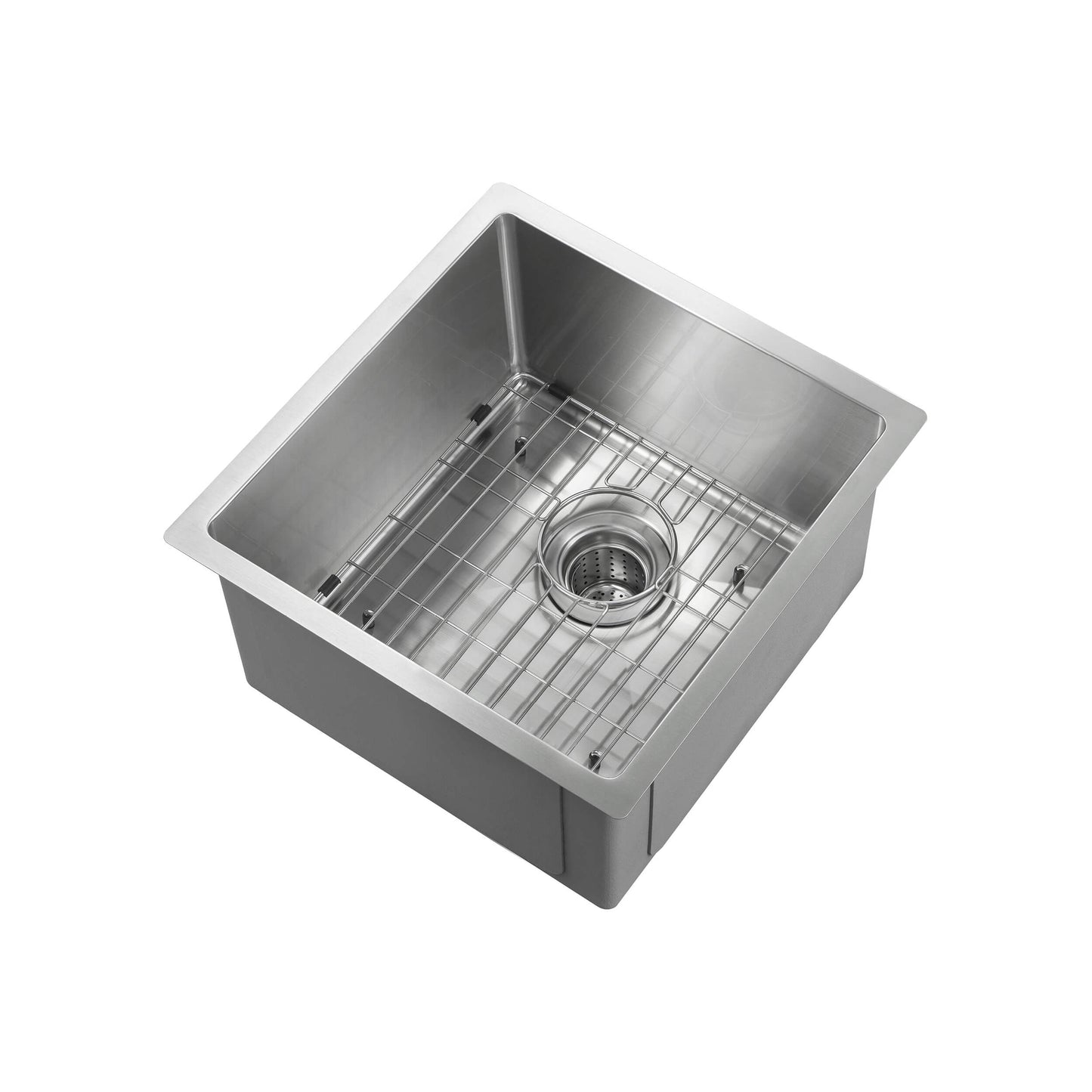 16" Handcrafted Undermount Single Bowl 16 gauge Stainless Steel Kitchen Sink