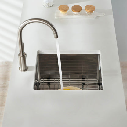16" Handcrafted Undermount Single Bowl 16 gauge Stainless Steel Kitchen Sink