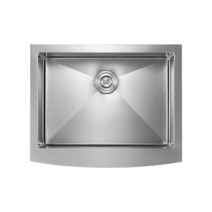 27" Handcrafted Farmhouse Apron Single Bowl Stainless Steel Kitchen Sink