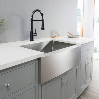 27" Handcrafted Farmhouse Apron Single Bowl Stainless Steel Kitchen Sink