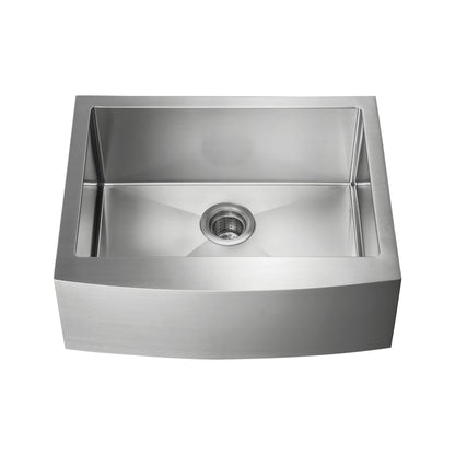 27" Handcrafted Farmhouse Apron Single Bowl Stainless Steel Kitchen Sink