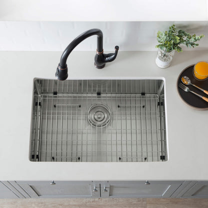 28" Handcrafted Undermount Single Bowl 16 gauge Stainless Steel Kitchen Sink