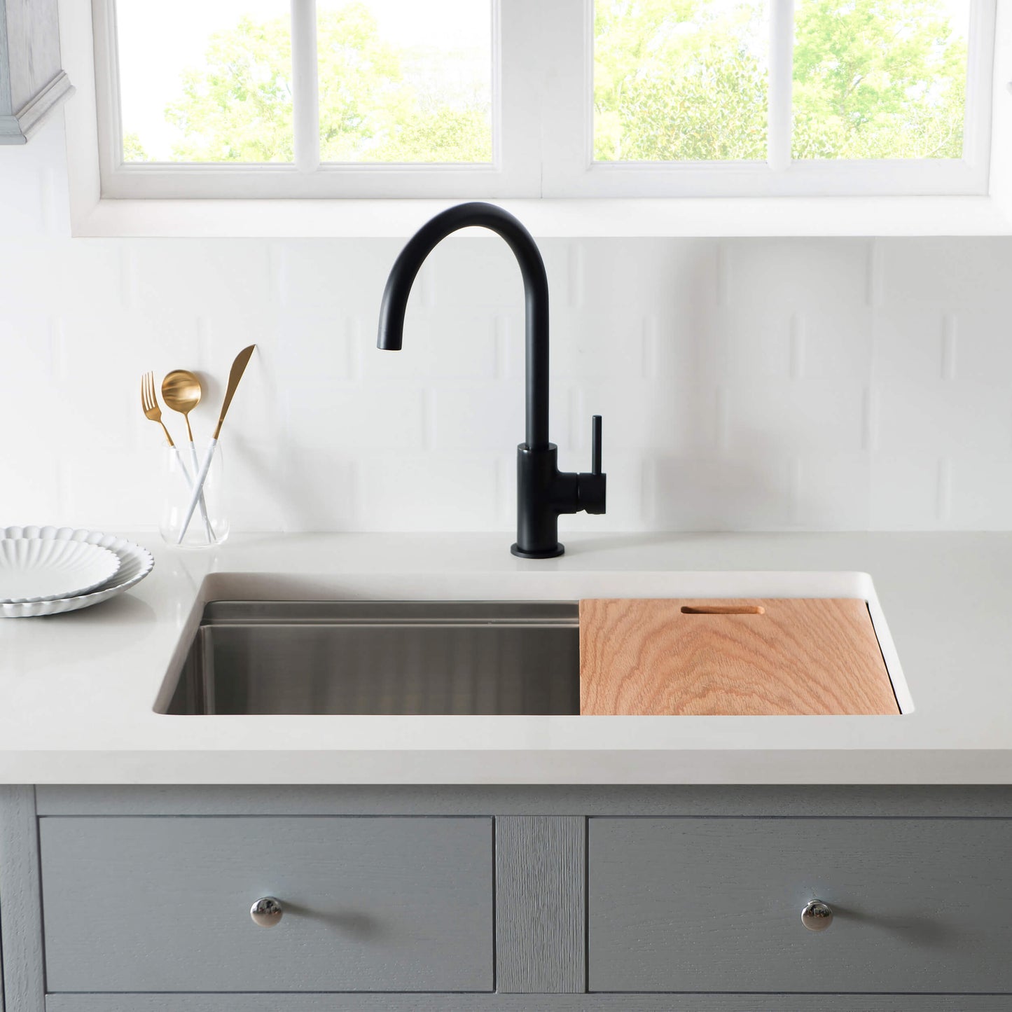 28" Undermount Single Bowl Stainless Steel Workstation Sink