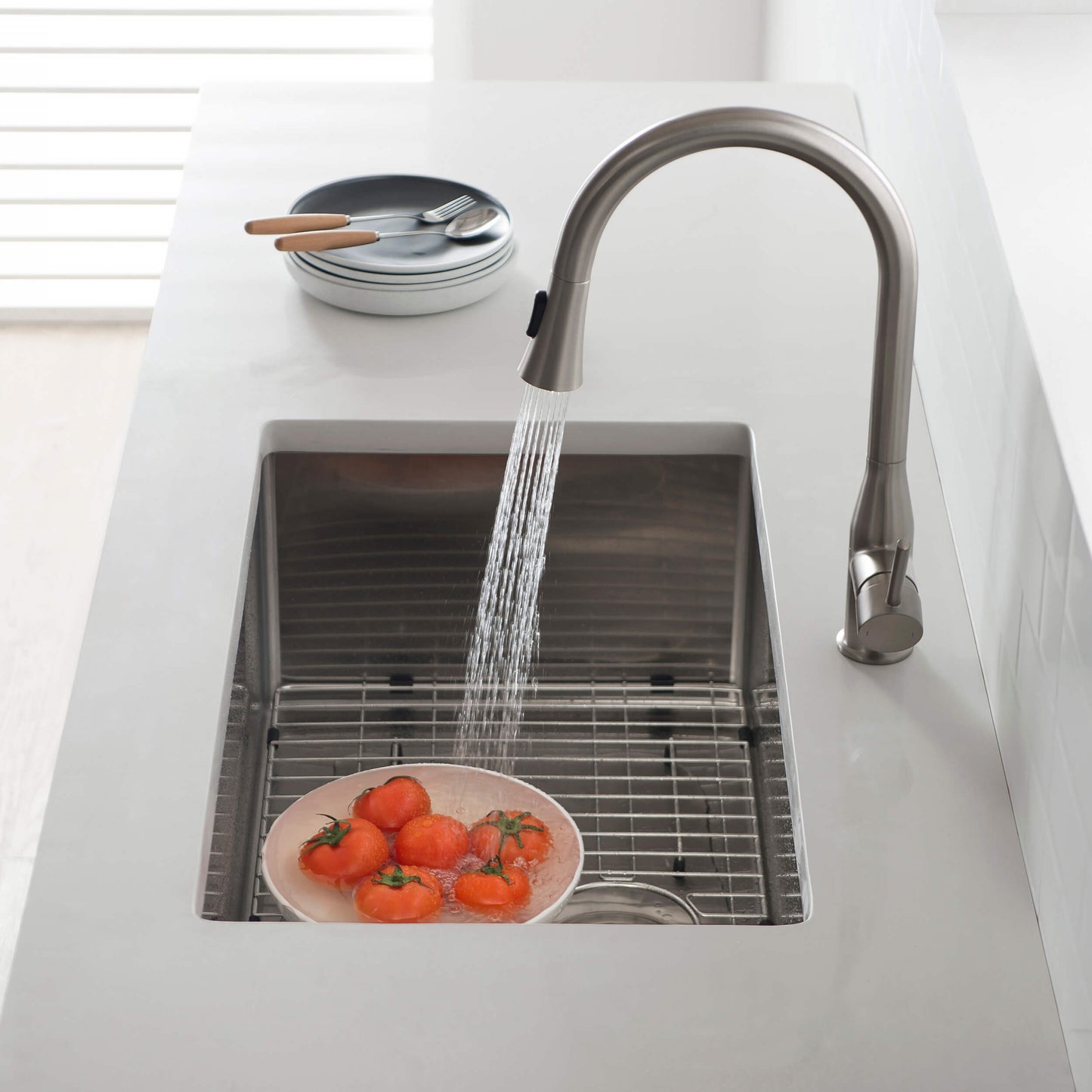 30" Handcrafted Undermount Single Bowl 16 gauge Stainless Steel Kitchen Sink