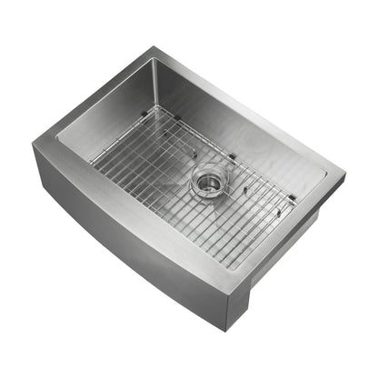 30" Handcrafted Farmhouse Apron Single Bowl Stainless Steel Kitchen Sink