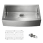 36" Handcrafted Farmhouse Apron Single Bowl Stainless Steel Kitchen Sink
