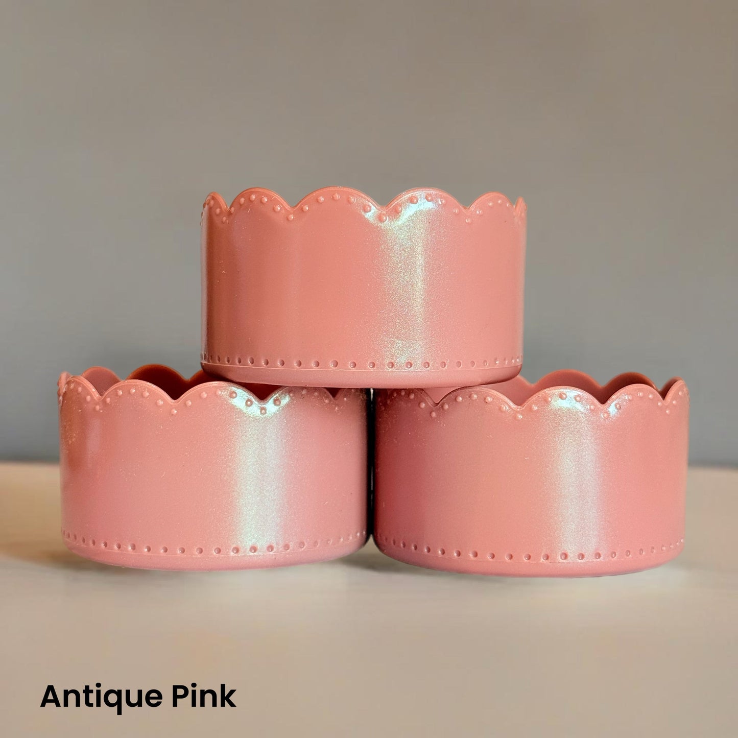 Antique Pink Scalloped Tumbler Boot -fits 20-40oz