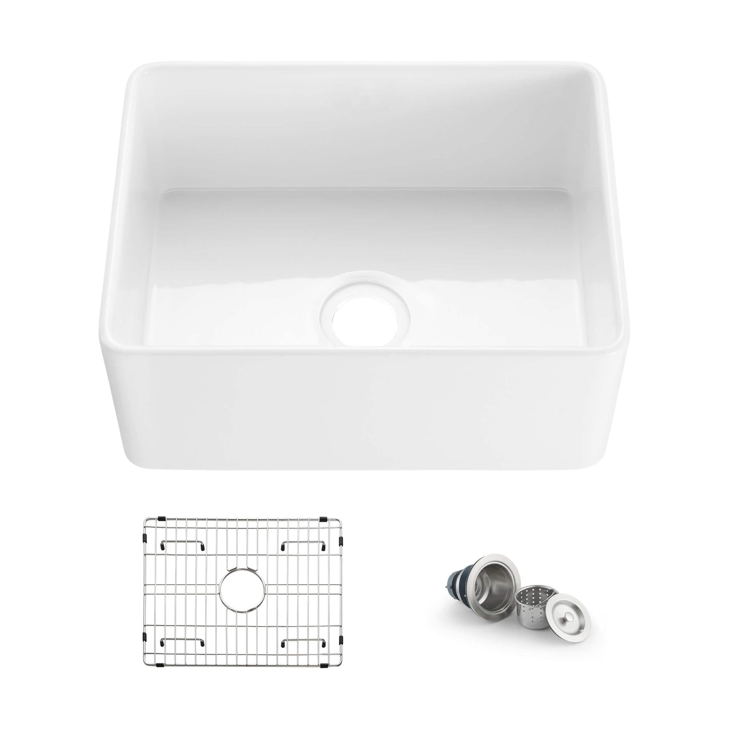 Nova 24" Fireclay Single Bowl Kitchen Farmhouse Sink